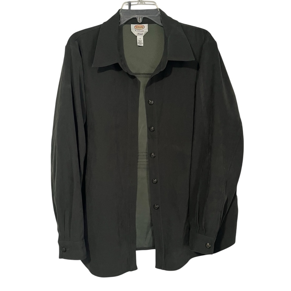 Talbots Woman stretch size X green button down